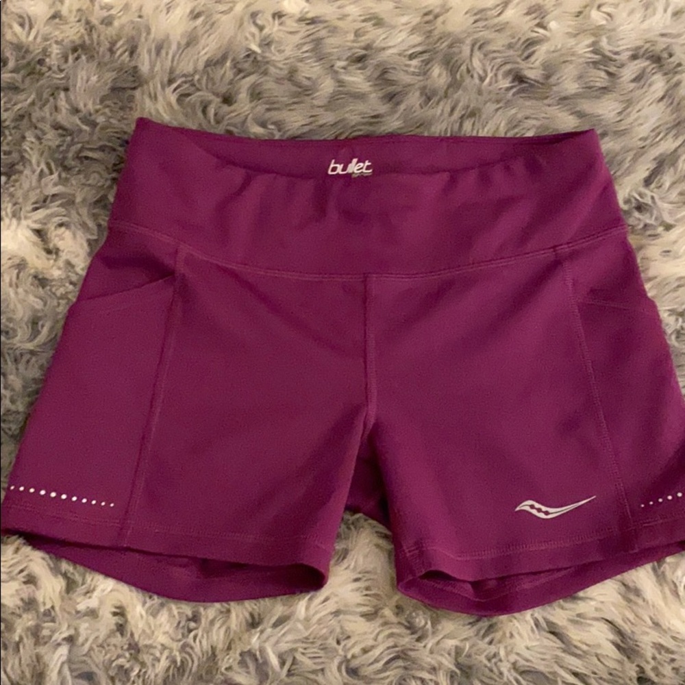 Saucony Running Shorts, purple, bullet series, M
